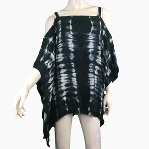Elan Tie-Dye Cold Shoulder Top